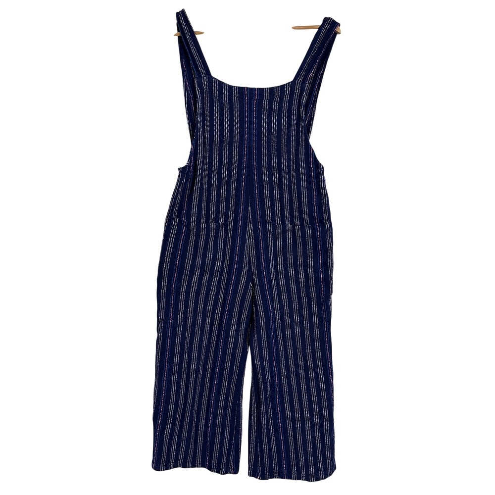 Sundry Navy Blue Striped Cotton Wide Leg Jumpsuit‎ Overalls Boho summer beach